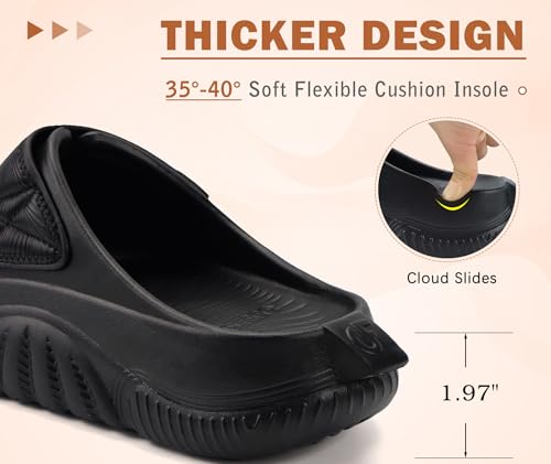 COFACE Mens Recovery Sandals Arch Support Orthopedic Walking Slides for Men Adjustable Thick Cushioned Orthotic 2025 Man Plantar Fasciitis Comfort Casual Outdoor Black Size 11 by COFACE - Used condition - Image 3