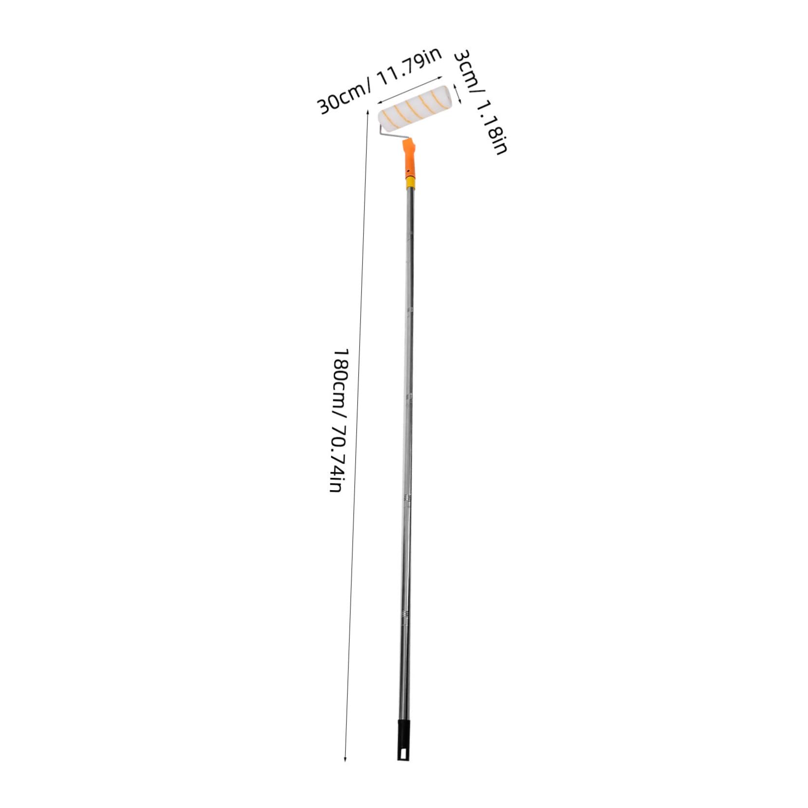Rouleau à Peinture en Acier Inoxydable et Plastique avec Tige Télescopique 1,8 M Outil Pratique Peinture Murale Intérieure et Extérieure
