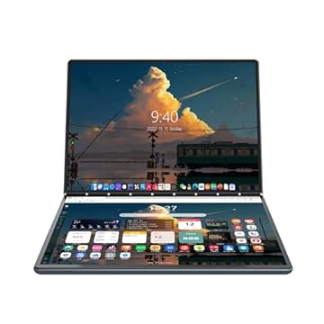 Ruchonin Laptop 2 em 1 de 13,5 polegadas 2,5K com tela dupla touch Intel CPU Alder Lake-N N100 Windows 11 Home 16GB RAM 512GB SSD (cinza)