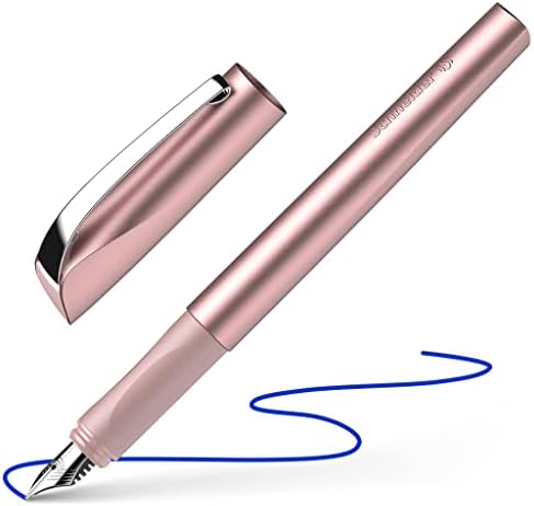 Schneider Ceod Shiny Fountain Pen (Right- and Left-Handed, M Nib, incl. Ink cartridge royal blue) powder pink