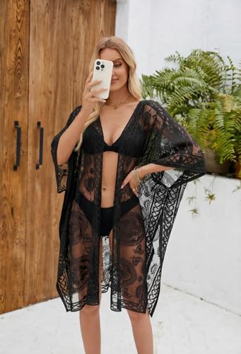 Image of Lace Swimsuit and Bathing Suit Cover Up for Women
