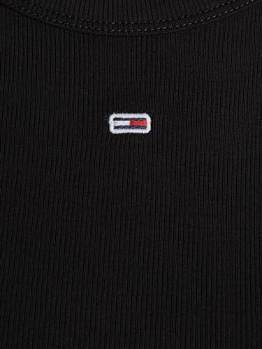 Tommy Jeans Tjw Slim Essential Rib Ss Ext DW0DW17383 Maglietta A Maniche Corte, Nero (Black), L Donna - 4