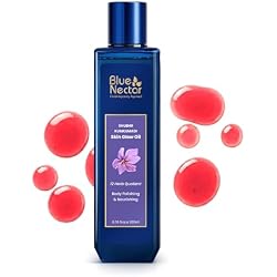 Blue Nectar Kumkumadi Body Oil for Glowing Skin | Ayurvedic Massage Oil | Nourishing After Shower Oil | Body Massage Oil for Women Dry Skin | Sweet Almond Oil for Hydrating (12 Herbs, 6.76 fl oz)