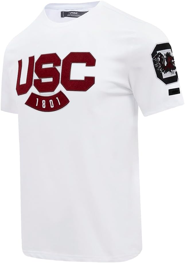 Mens College University of South Carolina College Classic Chenille Short Sleeve Tee White M - Image 2
