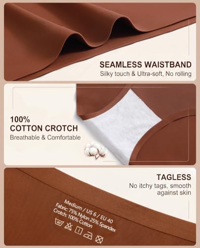 MISSWHO No Show High Waisted Seamless Womens Underwear Comfortable Panties Full Coverage S - image 6