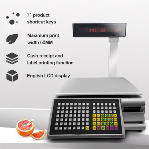 Báscula digital con impresora y doble pantalla LCD miniatura 3