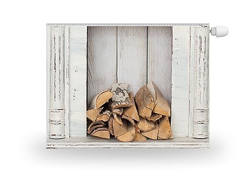 HUBDECO Magnetische Heizkörperverkleidung - 100x60 cm - Magnet Heizkörperabdeckung - Motiv Kamin 4 - Wasserdicht Erhöhte Abriebfestigkeit Paneel-Heizkörperabdeckung
