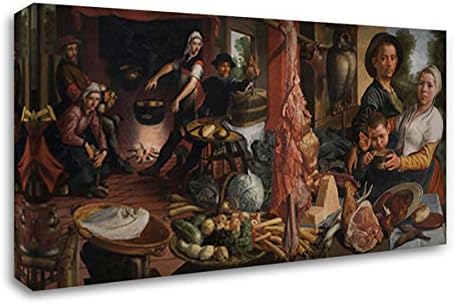 The Fat Kitchen. an Allegory 24x16 Gallery Wrapped Stretched Canvas Art by Pieter Aertsen