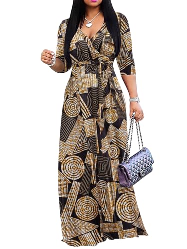 African Pattern Ankara Maxi Dress for Women...