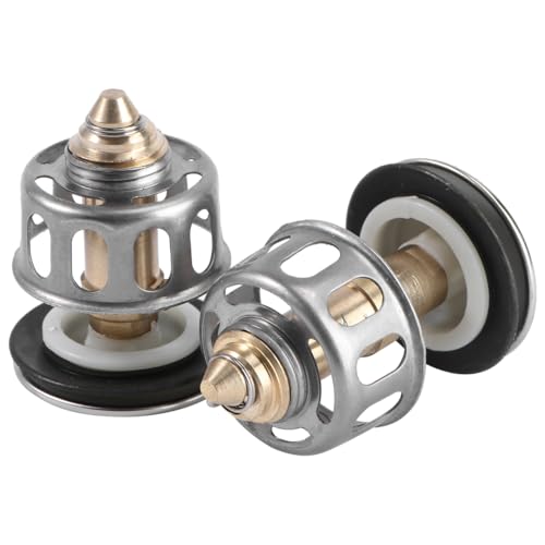 Image of balacoo Bounce Drain Plug Anti-Clogging Bathroom Sink Drain Stopper 2-Pack Pressure Bounce Core Pop up Stopper for Wash Basin Kitchen Laundry Sink 1.96 X 1.37 X 1.37 in
