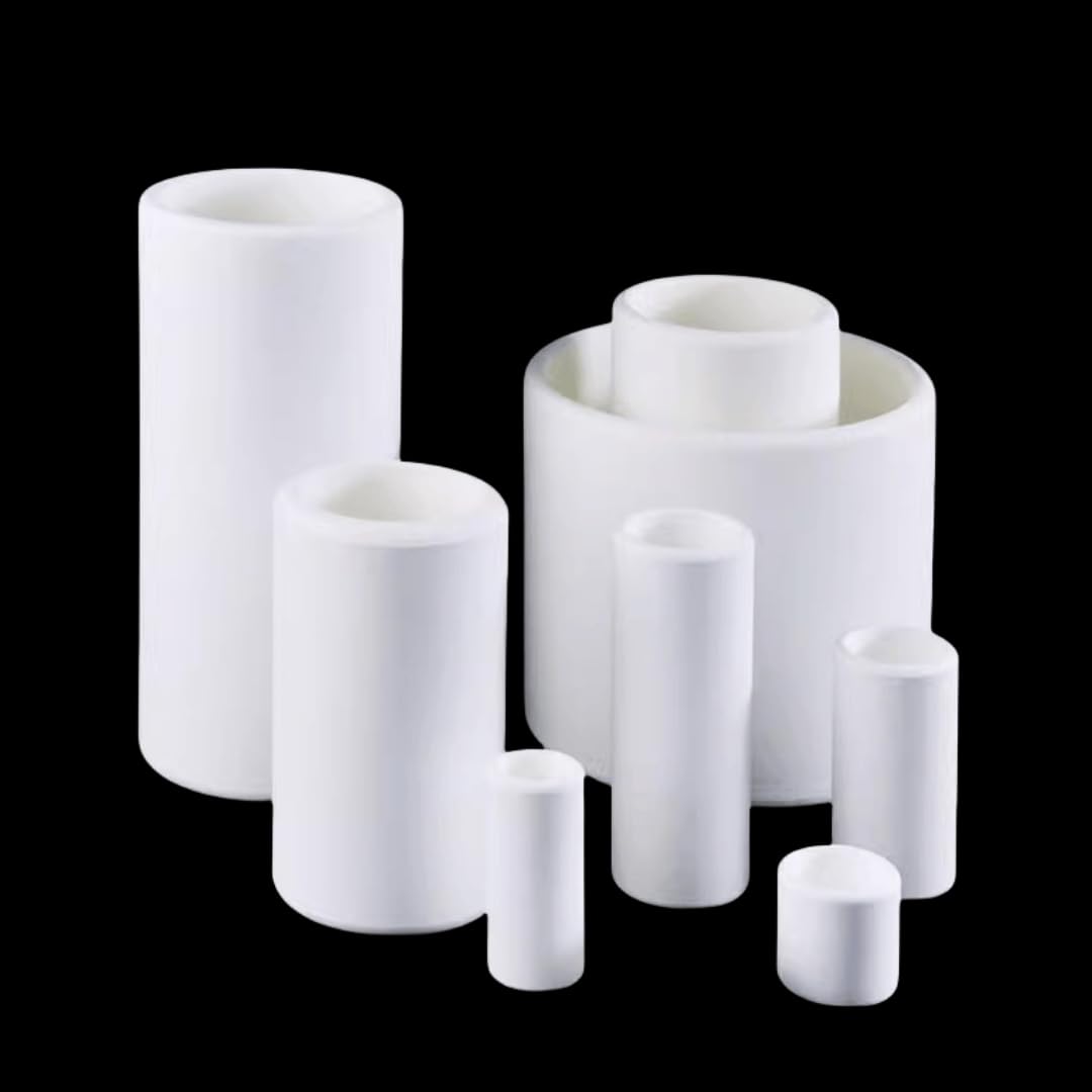 Magnesium Oxide Crucible, Cylindrical, MgO Ceramic Cup, High-Temperature Resistant Tubular Magnesium-Oxide Container, 0.9~1400mL Capacity (1, Round Plate φ47*2.5mm, OD*Height*Capacity)