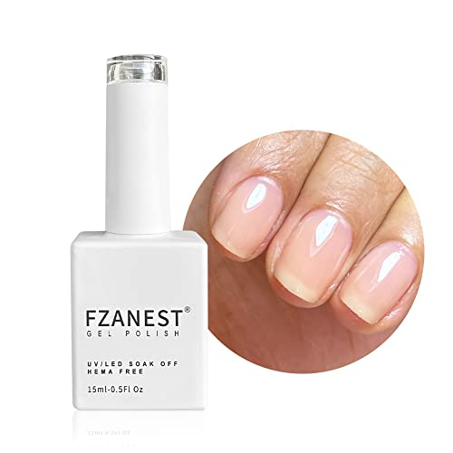 Fzanest Clear Nude Gel Nail Polish,Transparent Natural Nude Sheer Color Gel Polish Good For French Manicure Soak Off Flesh Tone Color Uv Gel Hema Free #TOP9