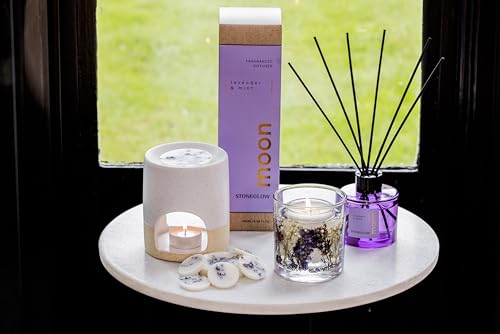 Diffuseur de parfum à roseaux lavande menthe Stoneglow Elements 100ml violet d'intérieur - 6