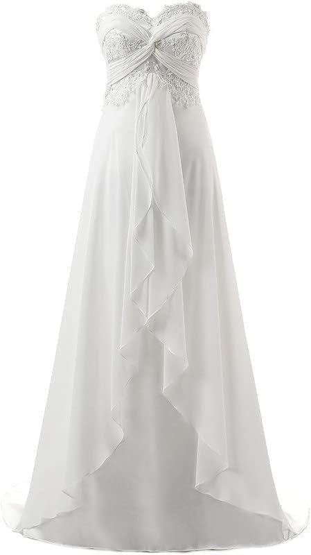 Robe de mariée mousseline légère pour mariage civil et plage coupe fluide taille 34