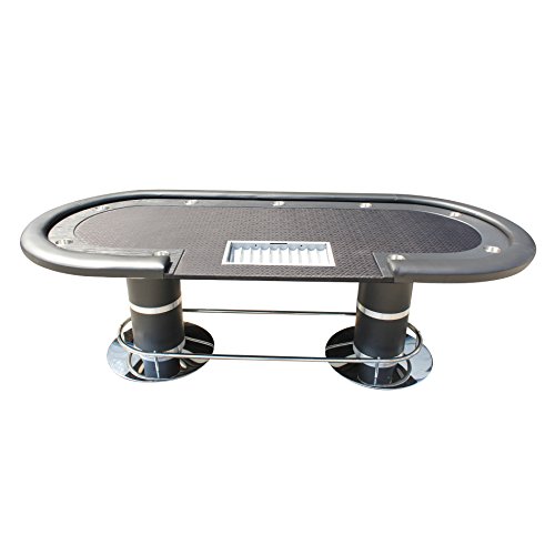 Ids Poker Dark Knight #49 Poker Table With Wooden Racetrack Cup Holders Metal Chip Trays #TOP6