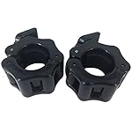Hacuba Fitness 1 Inch Barbell Clamps - Quick Release Pair of Locking 1'' Diameter Standard Bar Weight Plates Collar Clips for Workout Weightlifting Fitness Training Bodybuilding (Black)