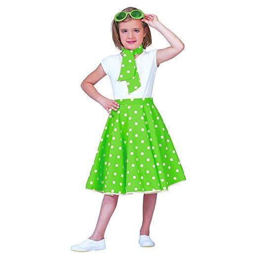 Kjol med små polka prickar bandana papperstallrikar för barn – vacker rockabilly rock till 50-tal 60-tal fin klänning kostym