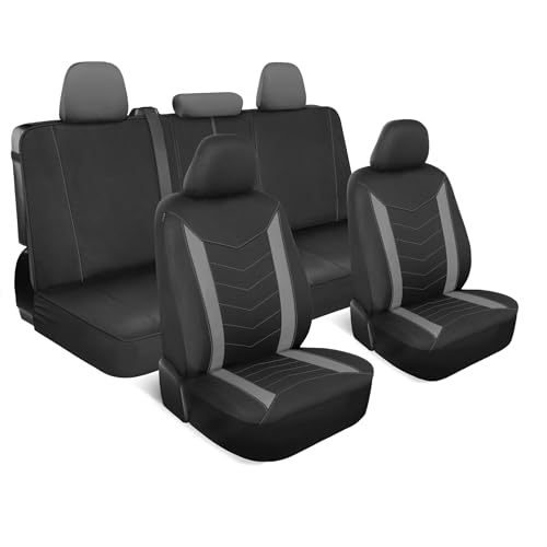 Motor Trend Neoprene Waterproof Seat Covers for Cars, Trucks, & SUV – Black & Gray Automotive Interior Protectors - Rear Split Bench Protector for Kids Dogs & Pets – Forros para Asientos de Carro by Motor Trend - Used condition - US$50.42