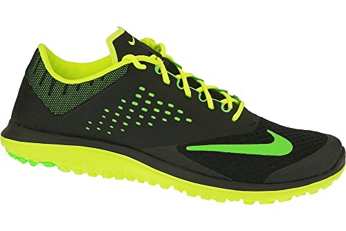 Image of Nike Men's Fs Lite Run 2 Black,Poison Green,Volt Running Shoes -7 UK /India (41 EU)(8 US)
