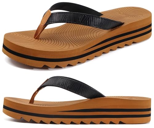 Image of KuaiLu Women's Arch Support Platform Flip Flop Sandals