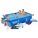  Bestway Steel Pro - Piscina rectangular (9 piezas, 259 x 170 x 61 cm, con accesorios)