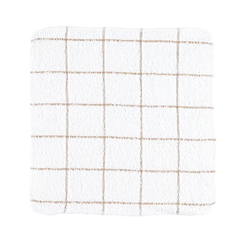 Cotton Windowpane Dishcloths Pack Of 12, Absorbent Terry Kitchen Towels Ideal For Cooking, Drying Dishes, Cleaning (12 X 12 Inch, Tan) #TOP2