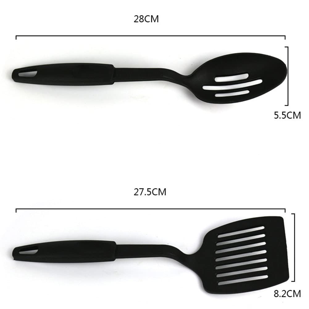 Pentole 6Pcs Set di Utensili da Cucina, Spatola a Manico Lungo Cucchiaio da Zuppa Pennello Mestolo Scolapasta for Pasta Gadget da Cucina Antiaderenti Set di Utensili da Cucina