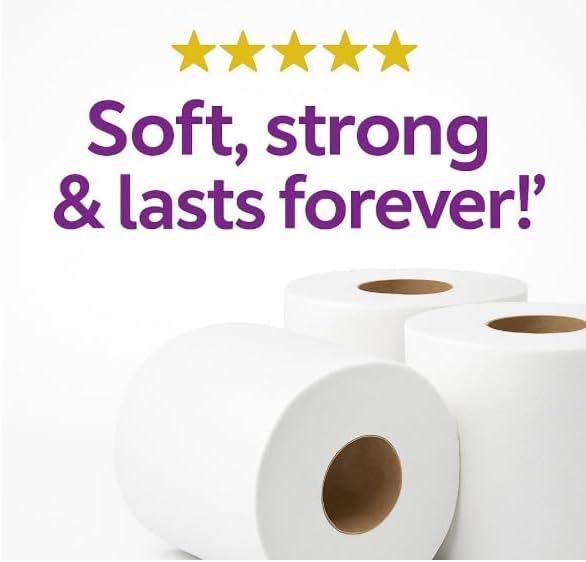 1000-Sheet Toilet Paper 12 Pack – Premium 1-Ply Bath Tissue, Soft & Strong, Septic-Safe, Long-Lasting Bathroom Tissue for Home, Office & Commercial Use