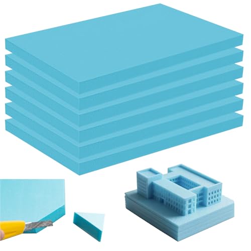 Yunlaishaocer 6 pièces Plaque Polystyrene,Plaque de Mousse Rigide,Polystyrène Extrudé pour...