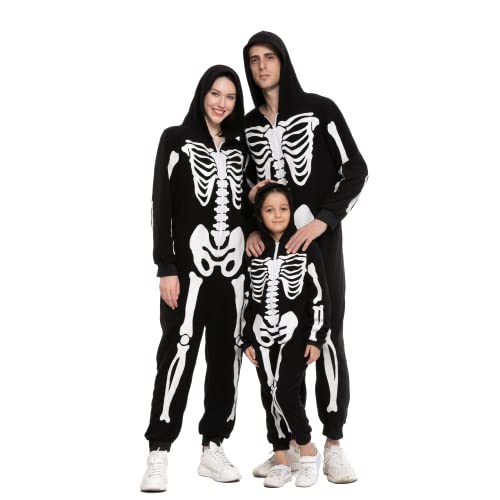 Spooktacular Creations Halloween Skeleton Pajama, Family Matching Skeleton Pajama for Halloween Cosplay Party