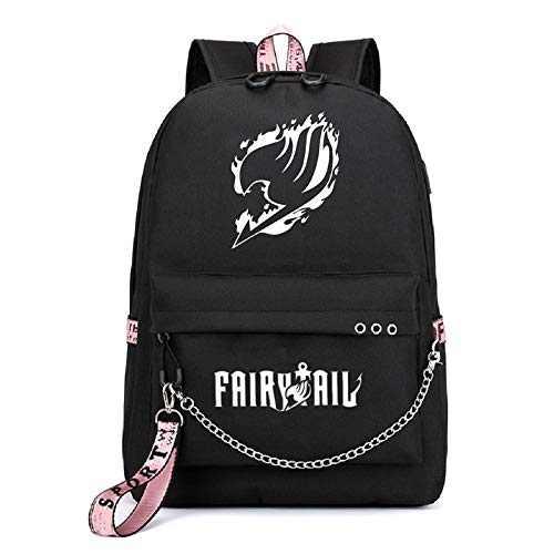YOYOSHome Anime Fairy Tail Cosplay Sac à dos cartable avec port de charge USB