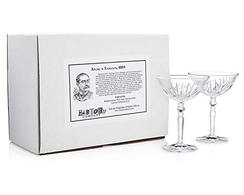 History Company Rudyard Kipling “Pegu Club” Gentlemen’s Club Cocktail Coupe Glass 2-Piece Set (Gift Box Collection) #TOP4