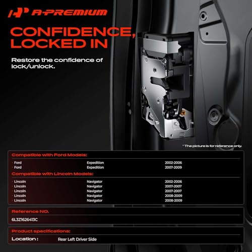 Image of A-Premium Rear Left Driver Side Door Lock Latch Assembly Compatible with Ford Expedition 2002-2009 & Lincoln Navigator 2002-2009
