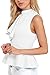 Dearlovers Women High Neck Solid Color Casual Top Vest Medium White
