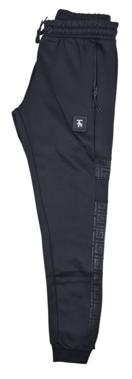 Time Is Money - Tuta da uomo slim fit, felpa con cappuccio e pantaloni da jogging, 100% poliestere, colore: nero/bianco