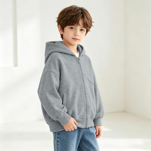 Zip Up Hoodies for Kids Boy Long Sleeve Hooded Sweatshirt Jacket Size 10-12 - image 3