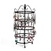 Produktbild QinWenYan Schmuck Display Rack 4 Ebenen rotierende Ohrring Halskette Organizer Halter Metall Schmuck Display Turm Stand Halskette Kleiderbügel 144 Löcher for Ohrringe für Ohrringe