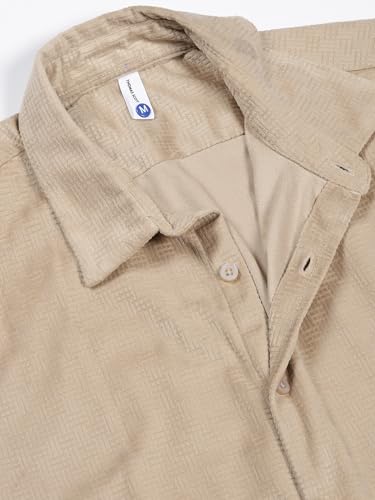 Image of Thomas Scott Men's | Solid | Textured Fabric | Full Sleeve | Slim Fit | Polyester-Blend | Spread Collar | Casual Shirt