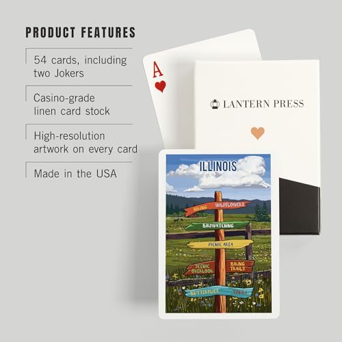 Baraja de poker 52 cartas Illinois Lantern Press miniatura 3