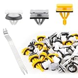 Yidcidu 71PCS Fender Flare Rocker Panel Moulding Clips, Rustproof Shockproof PA Fastener Rivet Kit with Installation Tool, OEM #11547581 15864780 11569921 68172491AA 68395627AA (Multicolored)