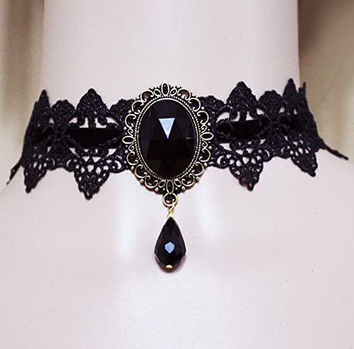 AOCHEE Black Lace Choker Necklace Lace Gothic Choker for Women for Halloween Weeding Costume Party Prom Vampire Choker2