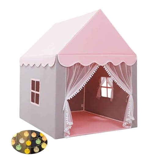 ELEpure Tienda de campaña infantil interior con luz, tienda de juegos infantil, tienda de princesa para niñas, tienda de campaña infantil interior para niño y niña (sin cojines, 100 x 120 x 130 cm)