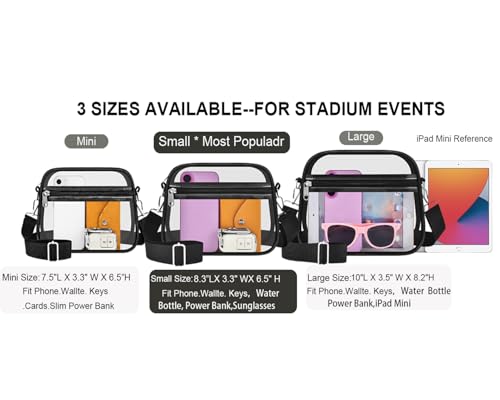 Image of Oraben Clear Bag for Stadium Events Clear Purse Stadium Bag Satchel Handbags for Sports Events Concerts Festivals | Stadium Approved