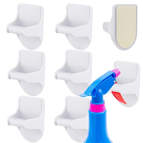 Gsycle 8PCS Wall Mount Spray Bottle Hanger, Spray Bottle Holder Command Hooks Spray Bottle Hooks Spray Holder for Storage Rack Cabinet Kitchen