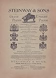 Póster A3 de reproducción de póster de ópera y música clásica vintage STEINWAY & SONS PIANOS c1888 de 250 g/m²