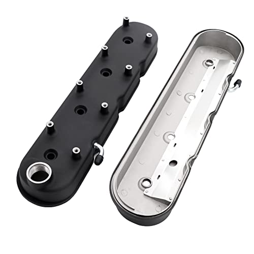 Tektall Ls Cast Aluminum Valve Covers With Coil Mounts Compatible With Che-Vy Small Block V8 293 325 346 364 376 427, Black #TOP6