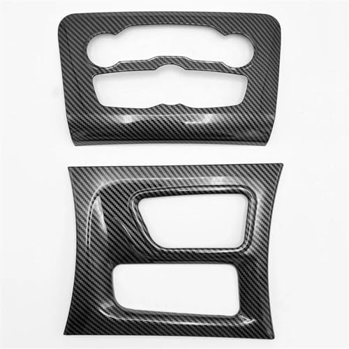 DZSDKHLFJ Decoración Estilo Automóvil For Dodge For Charger 2015-2023 Carbon Fiber Look Central Control Gear Shift Panel &Central Control Air Conditioning Cover Stickers(Black Carbon Fiber Look)