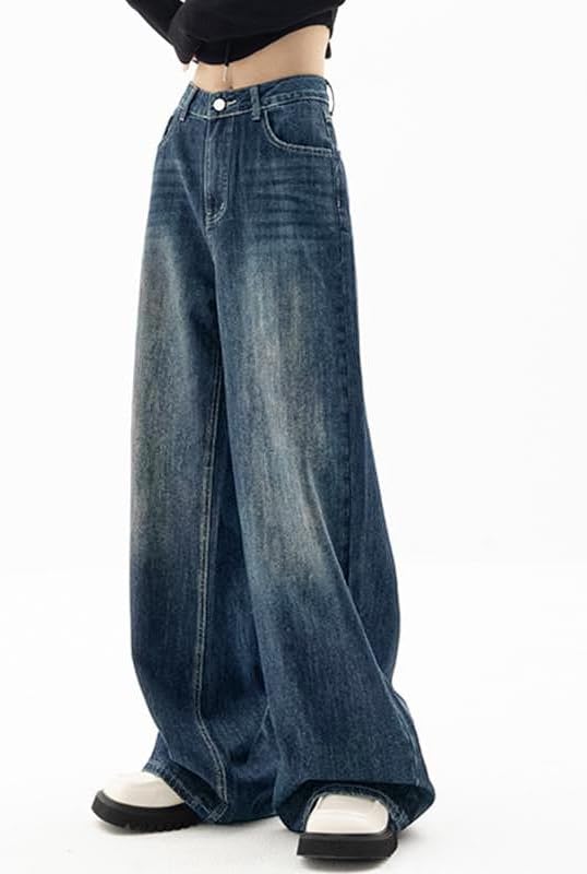 EMMIOL Jeans for Women Wide Leg Baggy Jeans Y2K Casual Loose Boyfriends Trousers Vintage Streetwear - Image 3