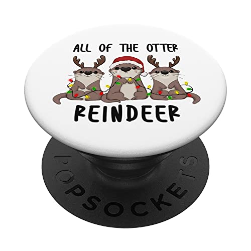 Todos los renos nutria, lindo juego de palabras de nutria animal de Navidad PopSockets PopGrip Intercambiable