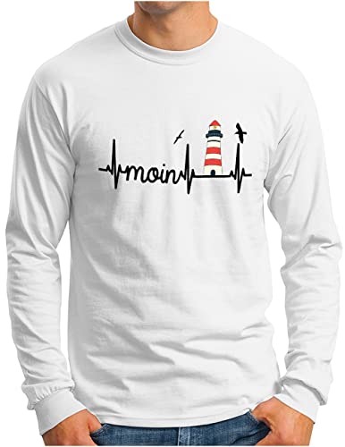 T-shirt manches longues phare et battement de coeur homme pour les balades en mer